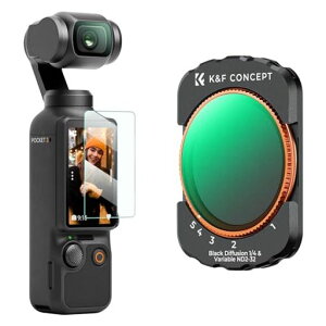 K&F CONCEPT Osmo Pocket 4/3�p ���C���t�B���^�[ ND2-32&1/4�u���b�N�~�X�g ���@�\�t�B���^�[
