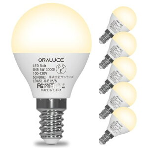 ORALUCE LED�d�� E12 ���� 40W���� �d���F 3000k 5W 450lm 220�x�L�z�� �����F ���^�d�� �����Ή� �����s�� PSE�F�� 6��
