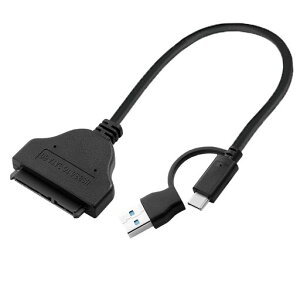 USB3.0SATA�ϊ��P�[�u��|USB-A/USB-C�񍇈�|2.5�C���`HDD/SSD�Ή������`��5Gbps���}���p�ߓd���ی�Windows/macOS�Ή�23cm
