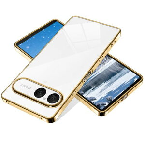 rusinaione�p��Xperia10VII�P�[�X�N���A�J�o�[���^�X���������Ռ��z���y��TPU�X�g���b�v�z�[���t(�S�[���h)