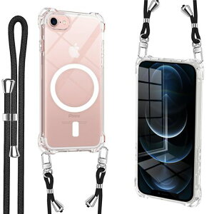 iPhoneSE3/SE2/SE/8/7�p�P�[�X�N���Amagsafe�Ή��}�O�l�b�g���ڃV�����_�[�X�g���b�v�t�g�уJ�o�[�ϏՌ��S�ʕی�A�C�t�H��SE�p�\�t�gTPU�������X�}�z�P�[�X�R�t����������|����|���P�[�X