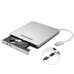 MEIKEMANDVD/CD�h���C�uUSB3.0&Type-C���ڑ��O�t�������ǎ揑����CD���R�y�ʔ��^WindowVistaLinuxMacOS�Ή���������8XDVD&24XCD