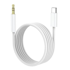 USB C����3.5mm�I�[�f�B�I�A�b�N�X�W���b�N�P�[�u��(1m)iPhone 17/16/15�p AUX�P�[�u�� Type-C to 3.5mm �w�b�h�t�H�� �J�[�I�[�f�B�I�P�[�u�� iPhone 17/16/15�ASamsung Galaxy S25
