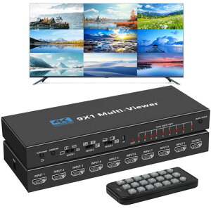 HDMI ��ʕ����� 9����1�o�� 4K HDMI ��ʕ����ؑ֊� 9x1 �� �ʐ؂�ւ��� hdm i 1080P 9�� �ʓ����\�� �V�[�����X�؂�ւ��}���`�r���[�� DVD �Q�[���@ PS3 ps4 Pro Fire TV �Ď��p�����R���t��-�u���b�N