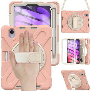 QIYIBOCASEForiPadMini72024�P�[�XiPadMini62021�P�[�X8.3�C���`�V�����_�[�P�[�X�O�w����360�x��]�X�^���h���߉\�n���h�X�g���b�v�ƌ��|���[�t�����h�~�h�o�Ռ��ی�P�[�X�Ў���