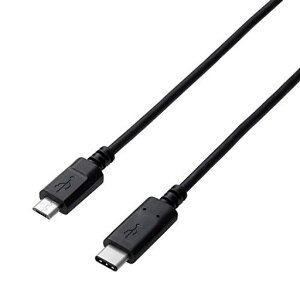 �G���R��USB�P�[�u��TypeC(USBCtoMicroB)1.0mUSB2.0�F�ؕi3A�o�͍ő�480Mbps�u���b�NU2C-CMB10NBK