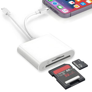 SD���[�_�[�f���A���X���b�g2in1i-Phone/Type-C�Ή�SD/TF(microSD)�J�[�h���Ή��ő�1TB�x��USB3.0�����`���o�����f�[�^�]��OTG�@�\�����ڑ�(�ݒ�s�v)