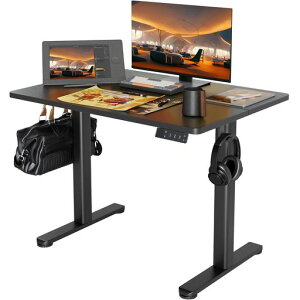 Claiks昇降デスク電動スタンディングデスク昇降式テーブル幅100cm*奥行き60cmテレワークオフィスデスク在宅ワークパソコンデスク高さ調節メモリー機能ブラックフレーム/ブラック天板