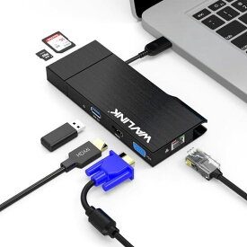 WAVLINK USB3.0フルHDミニドッキングステーション USB 3.0-VGA/HDMI マルチディスプレイアダプタ USB 3.0変換アダプター 最高解像度2048*1152@60HZ USB3.0ポート×2 TF/MICRO