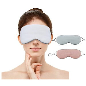 【2枚セット冷感/温感】アイマスク光の遮断睡眠用安眠快眠遮光率99.99%軽量目隠し圧迫感なし洗濯可能男女兼用自由調整可能天然シルク製(ピンク+ブルー)