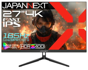 JAPANNEXT27C`FASTIPSpl165Hz/1ms(MPRT)Ή4K(3840x2160)𑜓xQ[~Oj^[JN-IPS27G165UHDMI2.1DPsRGB:100%DCI-P3:98%