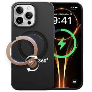 �y2026�V�o��E�@�\���̋ɂ݁zCASEKOO iPhone 16 Pro �p �P�[�X 360�x��]�X�^���h ���c���� �ϏՌ� MagSafe�Ή� ����~�� �}�b�g�d�グ ���ϖh�~ ���C�����X�[�d�Ή� �X�g���b�v�z�[���t�� ��phone16pro