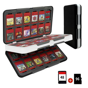 PhyiFlbey Switch 2�p/Switch/Switc h Lite/OLED �Q�[���J�[�h�P�[�X Switc h�\�t�g48��+Micro SD 96�����[ �X�C�b�` �\�t�g�P�[�X �n�[�h�V�F���ی� ���h�~ �ϏՌ� �y�� �h�o �����^�ѕ֗�