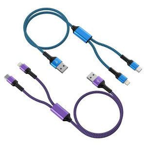 2in1iPhone�[�d�P�[�u���u2�{�g/1.2M�v�^�C�vcUSB�P�[�u�����C�g�j���O�P�[�u��2.4A&3A�}���[�dHaoano�}���`�R�l�N�^�P�[�u��2�C��1�[�d�R�[�h2�䓯�����d�\iPhone17Pro