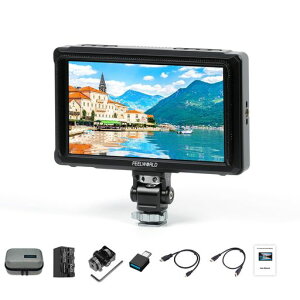 FEELWORLD FW568PRO 6 �C���`1200nit���P�x1920X1080�f�W�^����჌�t �J�����t�B�[���h ���j�^�[�A3D LUT�t�H�[�J�X �s�[�L���O �A�V�X�g �t���g�` 4K HDMI ���o�̓r�f�I �t�B�[���h ���j�^�[