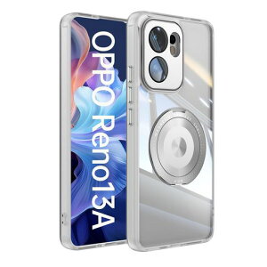 �yYikasina�zOPPOReno13A�P�[�XMagsafe�Ή��X�^���h�@�\reno13a�N���A�J�o�[�c�����Ή������O�}�O�l�b�g����360°��]�I�b�|���m13a�P�[�X(�z���C�g)