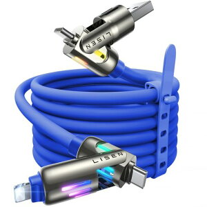 LISEN�炢�Ƃɂ񂭂��[�Ԃ�y2M�ő�240W�z�}���`�[�d�P�[�u��4in1�t�̃V���R�[���炢�Ƃɂ񂭂��[�Ԃ�^�C�vc�}���[�d480Mbps�f�[�^�]��CtoC/�^�C�vc���C�g�j���O/USBAto