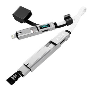 PZOZ�}���`�P�[�u��5in1LED�f�B�X�v���C+�J�[�h���[�_�[140W�}���`�[�d�P�[�u��USBCtoA/�^�C�vcto���C�g�j���O/USBAtoUSBC/USBAtoLightningPD5A�}���[�d