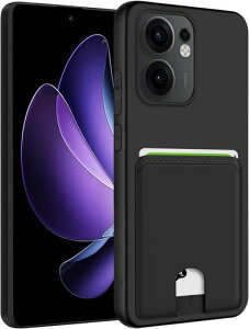 oppoReno13a�P�[�X�w�ʎ��[3���J�[�h���[�y�w��h�~�E�y�ʁE���h�~�E����~�߁E�_���TPU�f�ށz�w�ʃJ�[�h���[�u���b�N