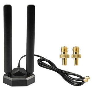 BOOBRIE WIFI6E �A���e�i RPSMA&TS9�R�l�N�^ 6GHz/ 5.8GHz /2.4GHz �g���C�o���h WiFi�A���e�i 1.5M�����P�[�u�� �}�O�l�b�g�x�[�X wifi6e