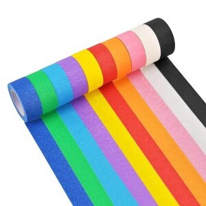 DEWEL �}�X�L���O�e�[�v 10���� �J���t�� �N���t�g�e�[�v �C���e���A�e�[�v DIY�A�[�g�p�i ��2.4cm ��10m ���邢�F