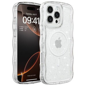 ZTOFERA for iPhone 16 Pro �P�[�X,MagSafe �Ή�,�N���A �L���L�� �J�[���[ �E�F�[�u �t���[�� �����p ���̎q�p �j���p,iPhone 16 Pro �p�X�}�z�P�[�X,����
