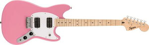 SquierbyFender�X�N���C���[�G���L�M�^�[SquierSonicTMMustangRHHMapleFingerboardWhitePickguardFlashPink�\�t�g�P�[�X�t��