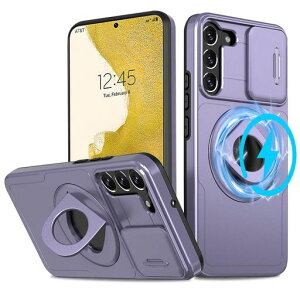 JSCOMYAP Galaxy S22 5G �p �P�[�X MagSafe�Ή�, �M�����N�V�[S22 �n�C�u���b�h���C �X�}�z�P�[�X+ GalaxyS22 ���� �K���X �t �t�B���� �}�O�l�b�g���� ���u���@�\�����O �X�^���h �ϏՌ� Case Cover