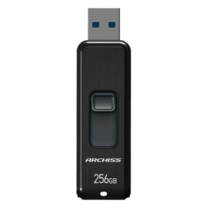 �A�[�L�X(Archiss) USB������ 256GB USB3.2(Gen1) / USB3.1(Gen.1) / USB3.0 / USB2.0 �Ή� �X���C�h�� �X�g���b�v�z�[���t�� �L���b�v���X�f�U�C�� AS-256GU3-PSB
