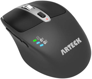 Arteck �}���`�f�o�C�X ���� ���C�����XBluetooth�}�E�X 2.4GHz USB ���V�o�[ �l�ԍH�w�݌v �E��É��N���b�N �R���s���[�^�[�A�f�X�N�g�b�v�APC�A���b�v�g�b�v�AMac�AiPad��Windows10/8 iPad