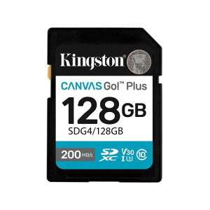 �L���O�X�g�� Kingston SD�J�[�h128GB SDXC Canvas Go Plus Gen4 200MB/�b C10 UHS-I U3 V30 SDG4/128GB