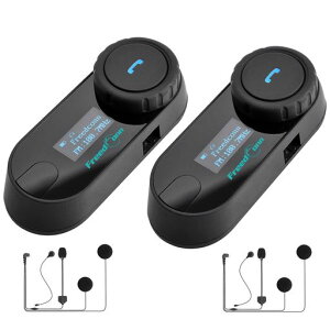 FreedConn TCOM-SC �o�C�N �C���J�� Bluetooth5.1 800M�����ʐM 2�l�����ʘb LCD�X�N���[���t�� �o�C�N�p�C���J�� 12���Ԏ����g�p ���y���L FM���W�I Siri�Ή��w�����b�g�p�C���^�[�R�� �d�b���� IP65�h��