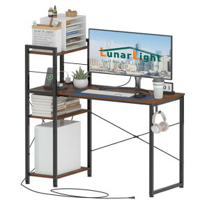 LunarLight PC�p�\�R���f�X�N �� ��110���s48����110cm �e�����[�N�p ���E�g�݊������R �I�������߉\ �R���Z���g�t�� ���b�N�t���f�X�N 110�����[�����Ղ� �Q�[�~���O�f�X�N �I�t�B�X�f�X�N�c