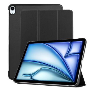 ipadAir 11�C���` �P�[�X M3 2025/M2 2024/ iPad Air ��5���� / ��4���� �ϏՌ� �ϖ��C TPU �O�܂�I�[�g�X���[�v/�E�F�C�N�A�b�v �@�\ �y�� ���^ ���p�x���� �ی�J�o�[ (�u���b�N,