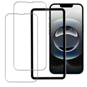 ���{���Ɏq�f�ސ� �Ή� iPhone 17e / iPhone 16e / iPhone 14 / iPhone13 / iPhone 13 Pro �p�� �K���X�t�B���� �����K���X �ی�t�B���� �K�C�h�g�t��, 2���Z�b�g