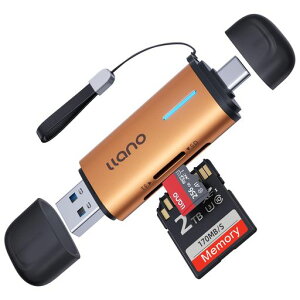 �u�u���X���C�g�A�ǂݎ���Ԃ���ڂł킩��vllano SD�J�[�h���[�_�[ type C/USB 3.0 �������]�� 2-in-1 �}�C�N��sd�J�[�h���[�_�[�ySDXC SDHC MMC RS-MMC Micro SDXC Micro SDHC