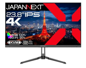 JAPANNEXT 23.8�C���` IPS�p�l������ 4K(3840x2160)�𑜓x �t�����j�^�[ JN-IPS2380UHDR-C65W HDMI DP USB Type-C(�ő�65W���d) HDR sRGB:100% DCI-P3:95%