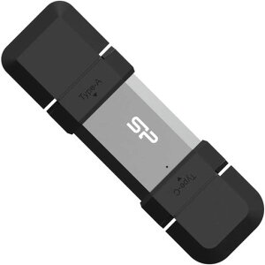 USB�X�e�B�b�N 128GB �V���R���p���[ USB 3.2 + Type C C51 �u���b�N