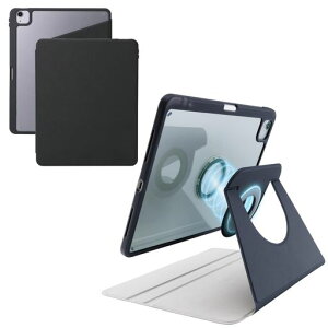 �G���R�� iPad Air 13�C���` (M4/M3/M2) 2026/2025/2024�N �P�[�X 360�x��] �c�u�� ���u�� �}�O�l�b�g���E�� �y�����[ �t���b�v�t�� �u���b�N TB-A25XMG360BK