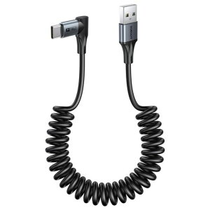 SUNGUY ���p�R�C���� USB C �P�[�u��, 90�x USB-A - USB-C �P�[�u�� Android Auto Carplay�AiPhone 17 16 15 Pro Max�AGalaxy S25 S24 Ultra �p�^�C�v C �R�[�h -