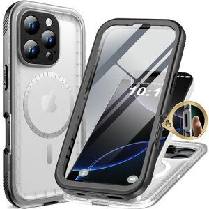 Cozycase iPhone 16 Pro Max �p MagSafe�Ή� - iPhone 16 Pro Max �p �h���P�[�X - ���S�h�� �}�b�g���� IP68 �h�o 3M �ϏՌ� �ČR �X�g���b�v�t�� 360�x ���� �S�� �C �����C �����B�e