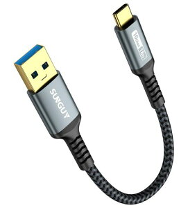 SUNGUY USB Type C �P�[�u�� 0.15M USB3.1 Gen2 10Gbps�f�[�^�]�� �^�C�v c �����[�d USB-A to USB-C �Z�� �����b�L�R�l�N�^ Android Auto�Ή� �i�C�����҂� ���ϋv��