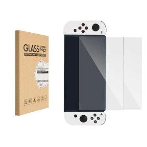 Nintendo Switch�p �t����ʕی� �����K���X�ی�t�B����, 9H�d�x,2���Z�b�g (Switch OLED�p)