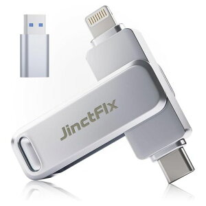 APP�s�v JinctFlx USB Type-C �t���b�V���h���C�u 128GB �X�}�z�p USB������ Android/iPhone 17/16/15/14/13/iPad�Ή� �ʐ^�E����o�b�N�A�b�v �f�[�^�]�� �O�t��������