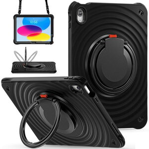 SENLAN iPad 11 (A16) ��11����/iPad 10��10����10.9�C���`�p�̃P�[�X ���|�� 360�x��]�X�^���h �c�u�� ���u�� �V�����_�[�X�g���b�v�t�� �V���R���J�o�[ �����O�X�^���h �ϏՌ� ��� �ČR MIL�K�i,�c
