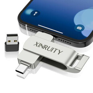 XINRUITY128GB iphone usb�������s�v�A���o�����ڕۑ� 3in1iphone �o�b�N�A�b�v �A�v�� i- Phone/i -Pad/PC/Android/Mac�ɑΉ� �ʐ^�E����ۑ� �X�}�z�e�ʕs������