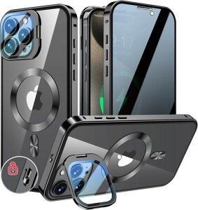 KELLCASE�y�J���������Y�ی�E�X�^���h+�`�����h�~+MagSafe�Ή� �ziPhone 16 Pro Max �p �P�[�X �S�ʕی� �B���X�^���h�t�� ���b�N�t�� ���� �}�O�l�b�g�� �A�C�t�H��16�v���}�b�N�X �J�o�[ �X�g���c