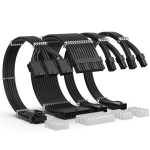 AsiaHorse PCIE5.0 12VHPWR �X���[�u�����R�[�h�A16(12+4)�s��/24�s�� ATX/2x8(4+4)�s�� EPS�Ή��A���A30CM�AGPU 3090Ti/RTX 4000�V���[�Y�݊�