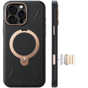 �y�V���o���U�[�E�X�L���^�b�`�zTORRAS iPhone 16 Pro �p �P�[�X �v �[���}�C�� 360°��]�X�^���h �c�����Ή� �����O �}�O�l�b�g���� MagSafe�Ή� ���C�����X�[�d�Ή� �ČR�K�i�ϏՌ� �w��h�~ ���c