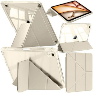 A-BEAUTY �P�[�X �Ή� iPad Air 13 �C���` M4/M3/M2 (2026/2025/2024) Pencil���[�\ �ϏՌ� �����o�b�N�J�o�[ Pencil Pro/USB-C�Ή� Y���܂�X�^���h (�X�^�[���C�g)